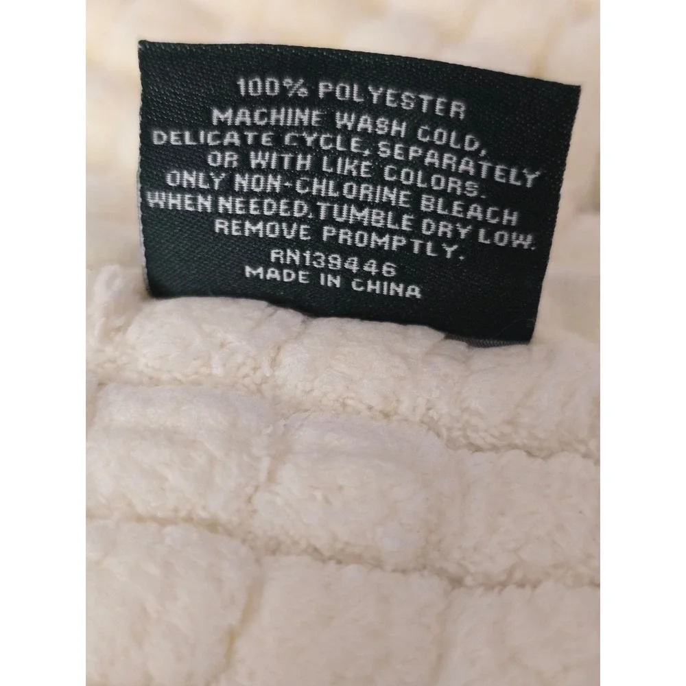 New Cream/White Freshmint Chenille Non Slip Bath Mat Rug 32x20